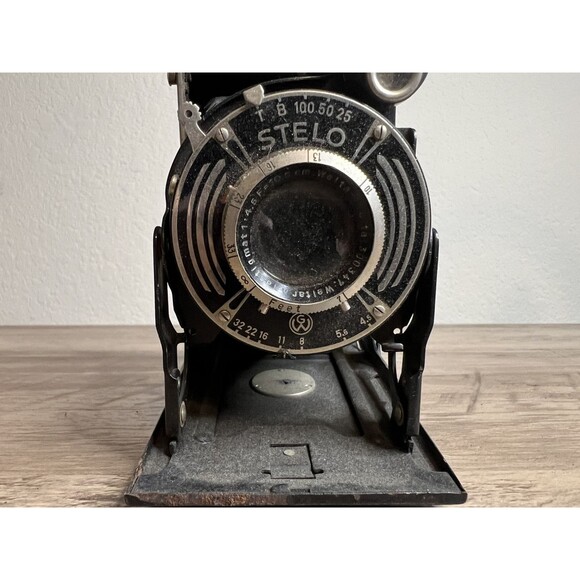 Stelo 6x9 Folding Camera W/ 105mm F4.5 Weltar Lens Antique Germany For Parts VTG - Picture 2 of 12